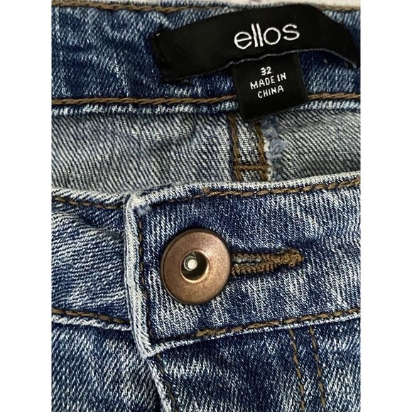 Ellos Womens Plus Size Blue Jeans Size 28‎ Tag 32 Curvy Denim High Rise Straight - Picture 3 of 16